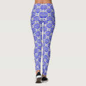 Blaues geometrisches Kettenmuster Leggings (Rückseite)
