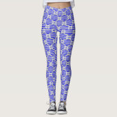 Blaues geometrisches Kettenmuster Leggings (Vorderseite)