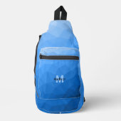 Blaues geometrisches Maschenmuster Monogram Crossbody Bag (Vorderseite)