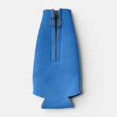 Blaues geometrisches Maschenmuster Monogram Flaschenkühler (Rückseite)