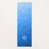 Blaues geometrisches Maschenmuster Monogram Yogamatte (Vorderseite)