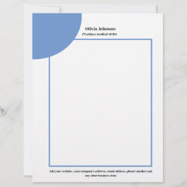 Blaues geometrisches Minimalgeschäft Briefbogen