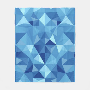 Blaues geometrisches Mosaikfliesenmuster Fleecedecke