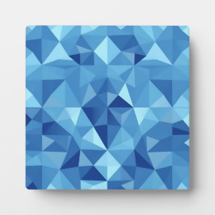 Blaues geometrisches Mosaikfliesenmuster Fotoplatte