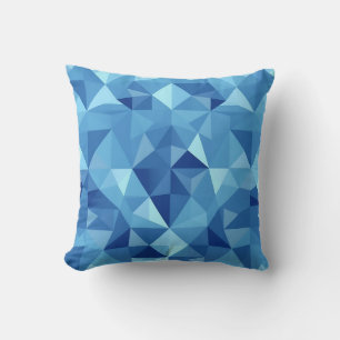 Blaues geometrisches Mosaikfliesenmuster Kissen