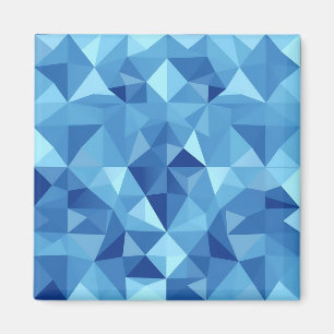 Blaues geometrisches Mosaikfliesenmuster Magnet