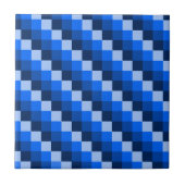 Blaues geometrisches Mosaikmuster Fliese (Vorderseite)