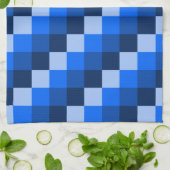 Blaues geometrisches Mosaikmuster Handtuch (Gefaltet)