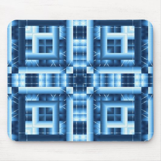 Blaues geometrisches Mousepad (Vorne)