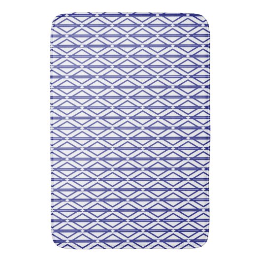 Blaues geometrisches Muster Badematte (Vorderseite Vertikal)