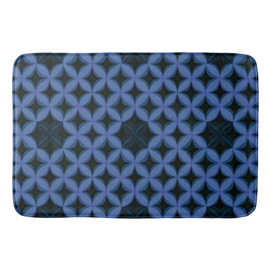 Blaues geometrisches Muster Badematte (Vorderseite)
