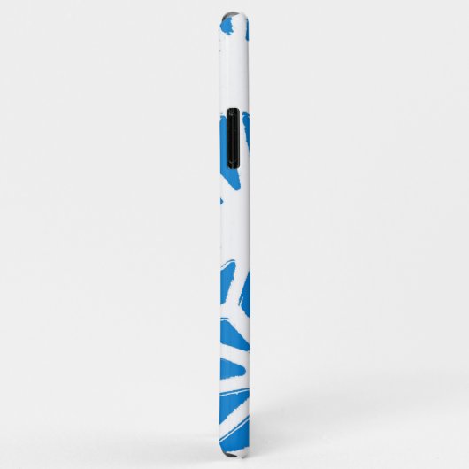 Blaues geometrisches Muster Case-Mate iPhone Hülle (Hinten/Rechts)