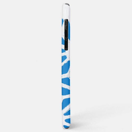 Blaues geometrisches Muster Case-Mate iPhone Hülle (Hinten/Links)