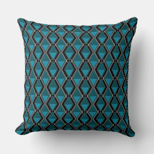 Blaues geometrisches Muster Deko Kissen