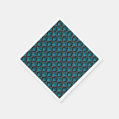 Blaues geometrisches Muster Deko Serviette (Ecke)