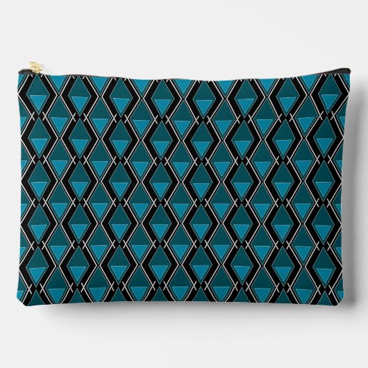 Blaues geometrisches Muster Deko Zubehörtasche (Vorderseite)