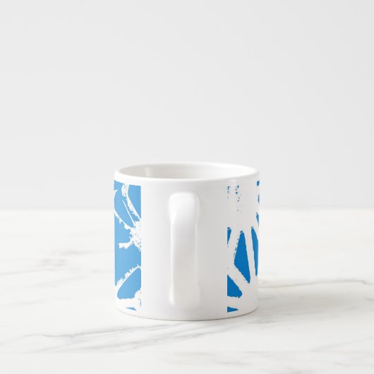 Blaues geometrisches Muster Espressotasse (Rückseite)