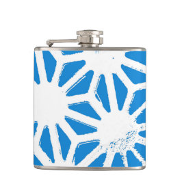 Blaues geometrisches Muster Flachmann