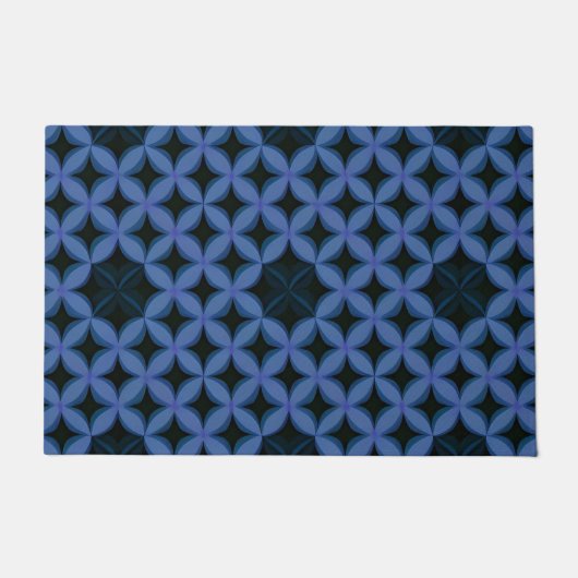 Blaues geometrisches Muster Fußmatte (Vorderseite)