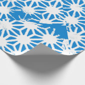 Blaues geometrisches Muster Geschenkpapier (Ecke)