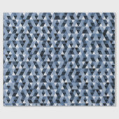 Blaues geometrisches Muster Geschenkpapier (Flach)