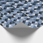 Blaues geometrisches Muster Geschenkpapier (Ecke)