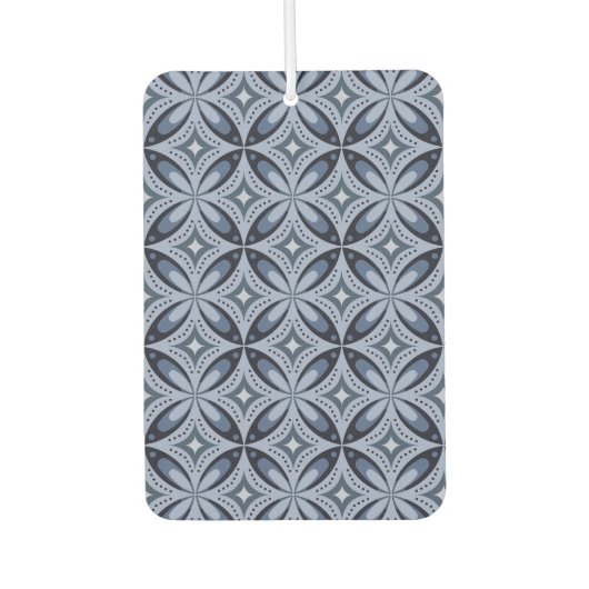 Blaues geometrisches Muster im Retro-Stil Autolufterfrischer (Vorderseite)