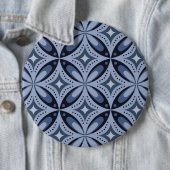 Blaues geometrisches Muster im Retro-Stil Button (Beispiel)