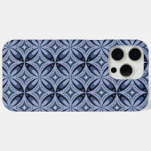 Blaues geometrisches Muster im Retro-Stil Case-Mate iPhone Hülle (Rückseite (Horizontal))
