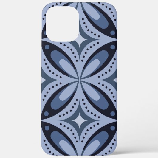 Blaues geometrisches Muster im Retro-Stil Case-Mate iPhone Hülle (Rückseite)