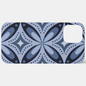 Blaues geometrisches Muster im Retro-Stil Case-Mate iPhone Hülle (Rückseite / Rechts)