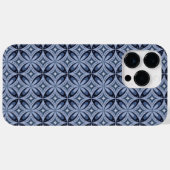 Blaues geometrisches Muster im Retro-Stil Case-Mate iPhone Hülle (Rückseite (Horizontal))