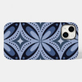 Blaues geometrisches Muster im Retro-Stil Case-Mate iPhone Hülle (Rückseite (Horizontal))