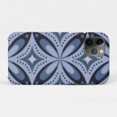 Blaues geometrisches Muster im Retro-Stil Case-Mate iPhone Hülle (Rückseite (Horizontal))