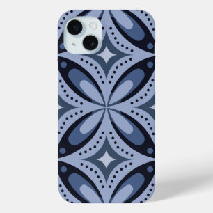 Blaues geometrisches Muster im Retro-Stil Case-Mate iPhone Hülle