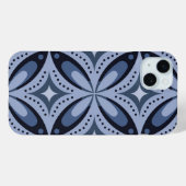 Blaues geometrisches Muster im Retro-Stil Case-Mate iPhone Hülle (Rückseite (Horizontal))