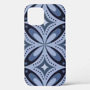 Blaues geometrisches Muster im Retro-Stil Case-Mate iPhone Hülle