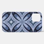 Blaues geometrisches Muster im Retro-Stil Case-Mate iPhone Hülle (Rückseite (Horizontal))