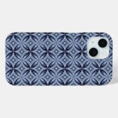 Blaues geometrisches Muster im Retro-Stil Case-Mate iPhone Hülle (Rückseite (Horizontal))