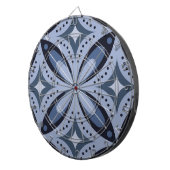 Blaues geometrisches Muster im Retro-Stil Dartscheibe (Vorderseite rechts)
