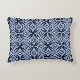 Blaues geometrisches Muster im Retro-Stil Dekokissen