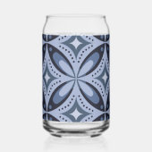 Blaues geometrisches Muster im Retro-Stil Dosenglas (Links)