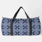 Blaues geometrisches Muster im Retro-Stil Duffle Bag (Rückseite)