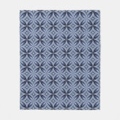 Blaues geometrisches Muster im Retro-Stil Fleecedecke (Vorderseite)