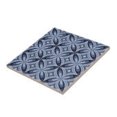 Blaues geometrisches Muster im Retro-Stil Fliese (Seite)