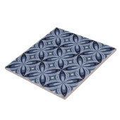 Blaues geometrisches Muster im Retro-Stil Fliese (Seite)