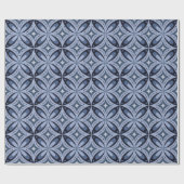 Blaues geometrisches Muster im Retro-Stil Geschenkpapier (Flach)