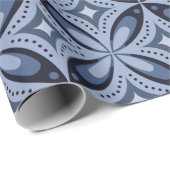 Blaues geometrisches Muster im Retro-Stil Geschenkpapier (Rolleneckpunkt)