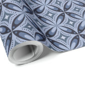 Blaues geometrisches Muster im Retro-Stil Geschenkpapier (Rolleneckpunkt)