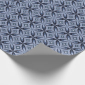 Blaues geometrisches Muster im Retro-Stil Geschenkpapier (Ecke)